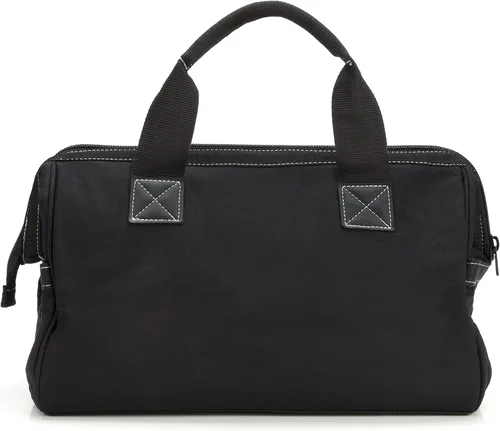 Vista 2 de Dickies Bolsa de trabajo de lona duradera de 16 pulgadas para pintores, carpinteros y constructores, cremallera resistente, asas reforzadas, Negro