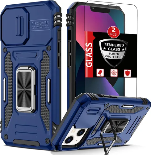 Vista 15 de Funda para iPhone 12 Pro Max con 2 protectores de pantalla, cubierta deslizante integrada para cámara para 12Pro Max, funda para teléfono