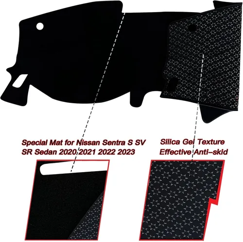 Vista 2 de Alfombrilla para salpicadero Protección interior Compatible con Nissan Sentra S SV SR Sedan 2020 2021 2022 2023 Protector contra rayos UV