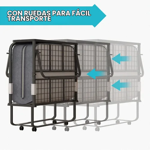 Vista 6 de Cama plegable CECER de 75 x 46 pulgadas con colchón de espuma viscoelástica