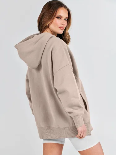 Vista 6 de ANRABESS Sudaderas con capucha de gran tamaño para mujer, sudadera de forro polar 2024, trajes de moda para adolescentes y niñas