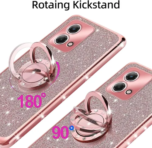 Vista 3 de Funda para Moto G Stylus 4G 2023, Moto G Stylus 2023 (no 0.18 oz) para mujer, con purpurina, suave, elegante, transparente, TPU de lujo, bonita