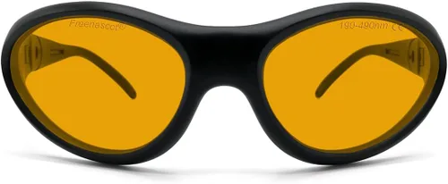 Vista 10 de FreeMascot Profesional OD 6+ 190nm-490nm Longitud de onda Violeta/Azul Laser Gafas de Seguridad para 405nm, 445nm, 450nm, 473nm Laser