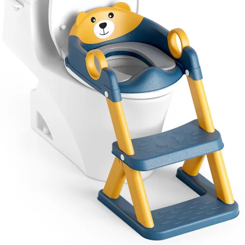 Vista 15 de Asiento de Entrenamiento de Baño, Asiento de Inodoro Mejorado para Niños y Niñas, Asiento de Entrenamiento de Baño 2 en 1 para Niños, Asiento