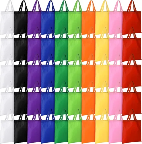 Vista 7 de Woanger 100 bolsas a granel de 15 x 16 pulgadas, bolsas de lona reutilizables de tela con asas