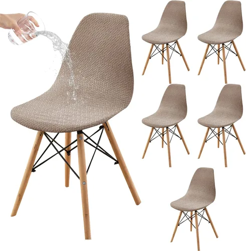 Vista 60 de HAOYONG Fundas para silla de comedor modernas de mediados de siglo, funda estampada para silla sin brazos, fundas elásticas para cocina, oficina
