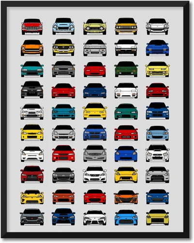 Vista 13 de Custom Car Posters Póster hecho a mano compatible con póster de American Muscle Car e impresión de automóviles clásicos y vehículos icónicos, 8 x 10