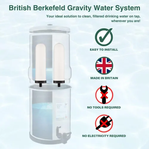 Vista 5 de British Berkefeld Doulton - Vela de agua compatible con filtro Berkey de repuesto para sistemas de filtro de agua por gravedad BB9-2, paquete de 3