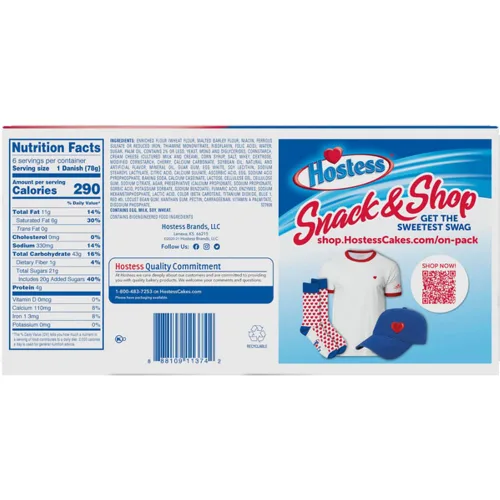 Vista 2 de Hostess Bakery, Garra de Oso de Queso y Cereza Estilo Danés, 16.5 Oz