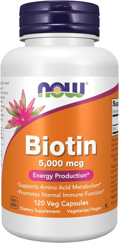 Vista 9 de NOW Foods Suplementos, Biotina 5,000 mcg, Metabolismo de Aminoácidos*, Producción de Energía*, 60 Cápsulas Vegetales