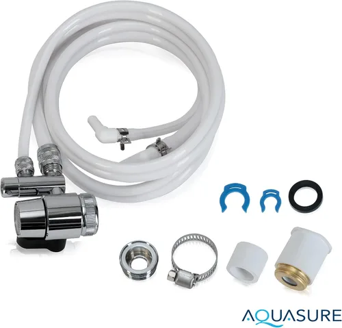 Vista 4 de Aquasure Sistema de filtración de agua potable para encimera de la serie Dash con bloque de carbono de 0.5 micrones (blanco)