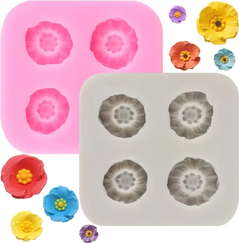 Vista 10 de Moldes de silicona de girasol, molde de fondant de flores para decoración de pasteles, decoración de cupcakes, pasta de caramelo de chocolate, juego
