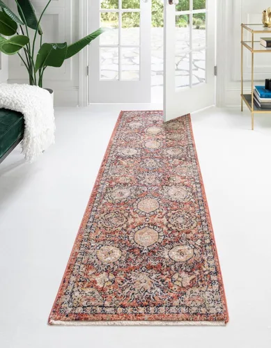 Vista 8 de Unique Loom Lola Collection - Alfombra clásica (2 pies x 3 pies 1 pulgada, rectangular, rojo ladrillo/beige)