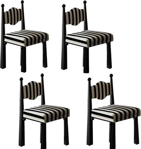 Vista 16 de Wooden Dining Room Chairs, Linen Fabric Dining Chairs Set, Accent Chairs with Backrest, Medieval Armless Makeup Chair, for Kitchens, bedrooms color1