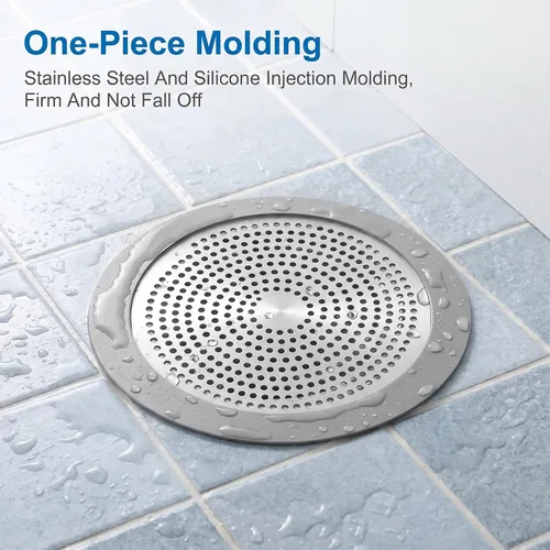 Vista 3 de 1 unids Flat Shower Drain Catcher Hair Catcher Shower Drain Cover