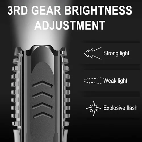 Vista 6 de 2 unids LED recargable USB de largo alcance mini portátil hogar resistente linterna iluminación LED linternas de alto brillo ajustable luz de flash