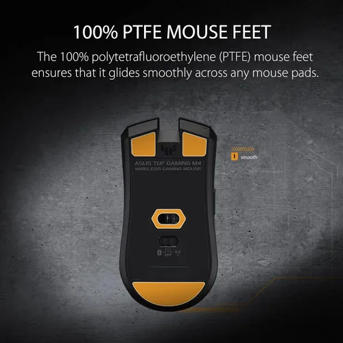 Vista 5 de ASUS TUF M4 Gaming Wireless Gaming Mouse Dual Wireless Modes - BluetoothRF 2.4 GHz, 12K DPI Optical Sensor, 6 Programmable Buttons