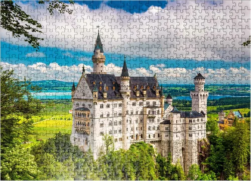 Vista 8 de MyPuzzle Neuschwanstein Castle On A Summer Day in Germany - Rompecabezas prémium de 100 piezas para adultos