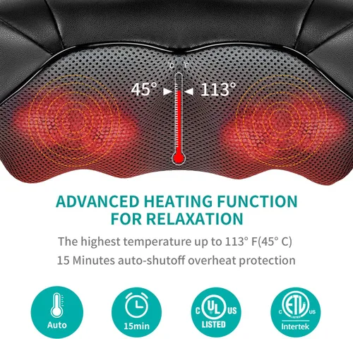 Vista 8 de Nekteck Masajeador de cuello y espalda azul y masajeador de pies Shiatsu con calor FM12