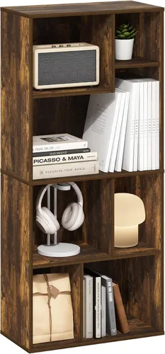 Vista 15 de Furinno Jaya - Estantería moderna de 3 niveles con estante ajustable, estantería con estante abierto, 9.5 x 24.5 x 40.3 pulgadas, para organización