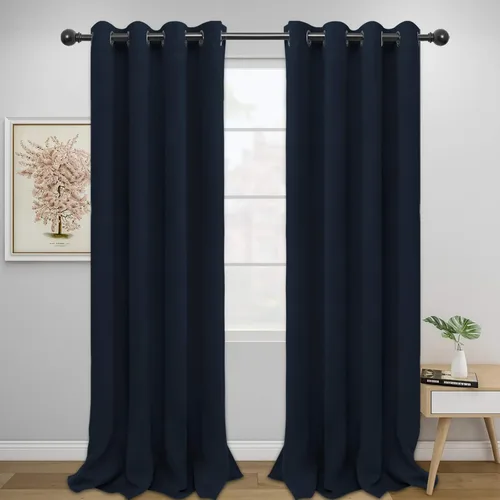 Vista 169 de Easy-Going - Cortinas opacas para dormitorio, aislamiento térmico sólido con ojales, cortinas de ventana para reducción de ruido, cortinas