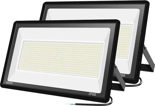 Vista 10 de Paquete de 2 luces de inundación LED de 80 W, IP66 impermeables para exteriores, luz blanca de 6000 K, focos de seguridad para patio, jardín, patio