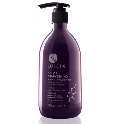 Vista 9 de Luseta - Champú azul para color castaño cobrizo y tonos fríos, depósito de color e iluminación para cabello tratado, 16.9 onzas