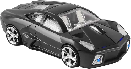 Vista 6 de FIRSTMEMORY - Mouse inalámbrico para automóvil, 2.4 G, ratón óptico de auto de carreras, 1600 DPI para PC, laptop, escritorio (negro)