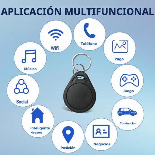 Vista 4 de Ntag215 NFC Fob, llavero NFC 215 regrabable negro programable NFC Tag 504 bytes memoria NFC tarjeta de visita compatible con teléfono móvil