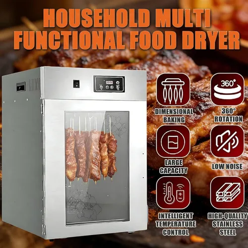 Vista 2 de Food Dehydrator Machine with 10 Racks, 800W Dual Fan for Fast Drying, 24H Timer, 86-194℉ Temperature Control, Quiet Operation, Stainless Steel for