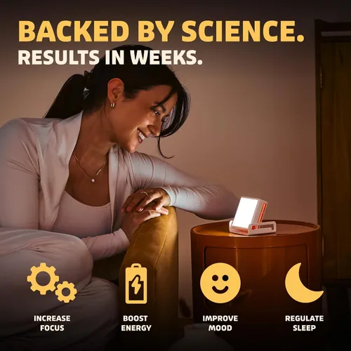 Vista 3 de Circadian Optics Lámpara de Terapia de Luz Brillante Luxy para Escritorio Como se Vio en Shark Tank Brillo Ultra Potente de 10,000 LUX