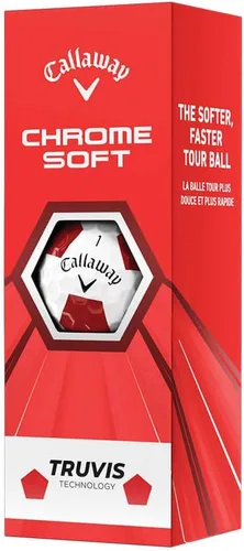 Vista 4 de Pelotas de golf suaves cromadas Callaway 2020 Truvis rojo/blanco