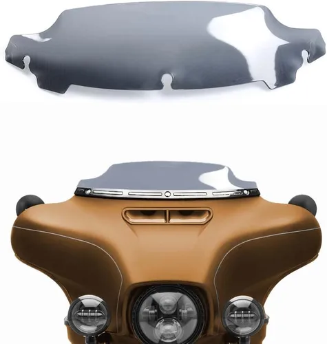 Vista 25 de Parabrisas ondulado negro de 4.5 pulgadas compatible con Harley Davidson Touring Street Glide/Electra Glide/Ultra Limited/Tri Glide FLHT FLHX FLHXS