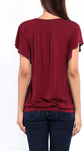 Vista 4 de Helloacc, camisa con mangas cortas con volado, holgada, cuello en V