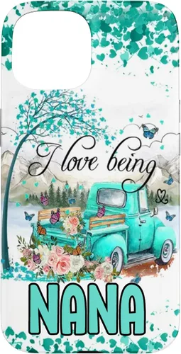 Vista 6 de I Love Being Nana Flower Butterflies Truck PC Case for iPhone 17