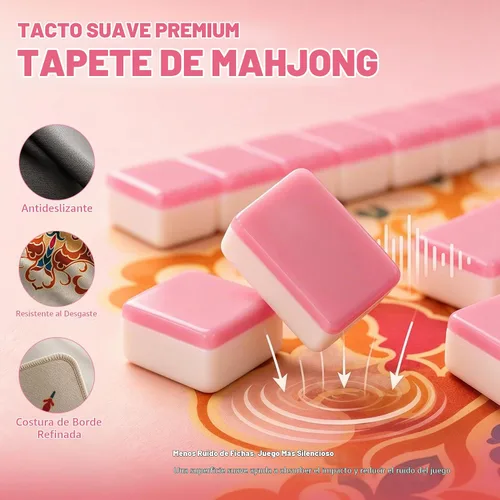 Vista 6 de HAYI American Mahjong Set con bolsa de dados y alfombrilla (rosa)