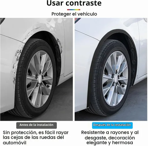 Vista 7 de 20 pies de borde de arco de rueda de coche, guardabarros acampanados, arcos de expansión de alerón, tira anticolisión para cejas de rueda de coche