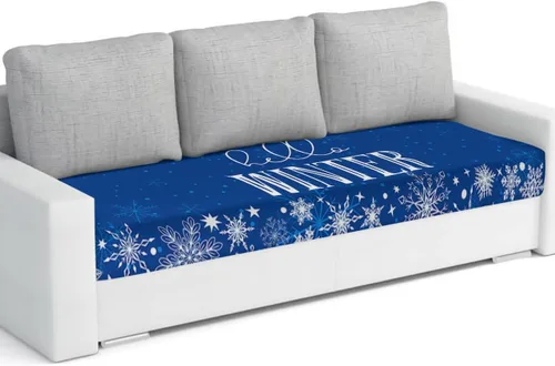 Vista 8 de Prime Leader Fundas de cojín para sofá, fundas de cojín para sofá, diseño de copos de nieve, color azul, fundas elásticas para sofá, protector