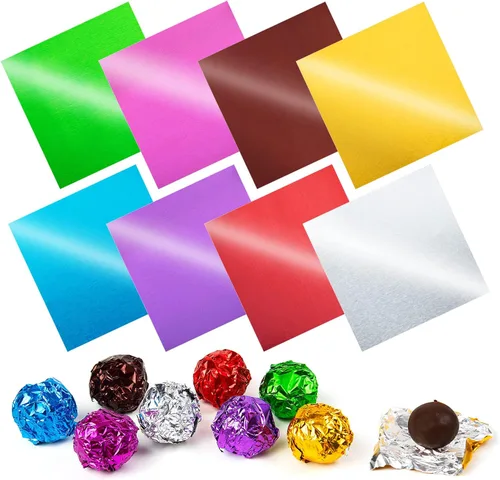 Vista 12 de Envolturas de caramelo de papel de aluminio – Papel de regalo de chocolate, 300 piezas, envoltorio de barra de chocolate casera, embalaje