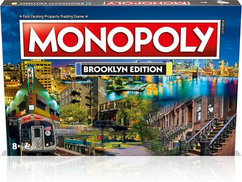 Vista 5 de Monopoly Juego de mesa Brooklyn Edition: 2-6 jugadores, juegos de mesa familiares para niños y adultos, juegos de mesa para niños de 8 años