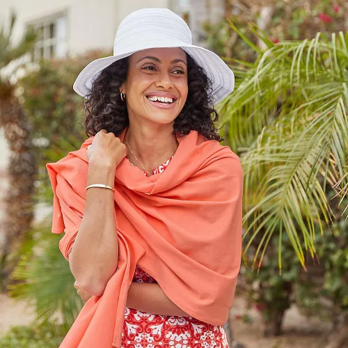 Vista 6 de Coolibar FPS 50+ Unisex Sanibel Everyday Beach Shawl, plántulas, talla única, sólido - Protección solar