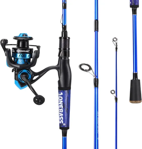 Vista 2 de One Bass Combo de caña de pescar y carrete, IM7 Graphite 2 Pc Blank Baitcasting Combo, caña giratoria con mango de superpolímero