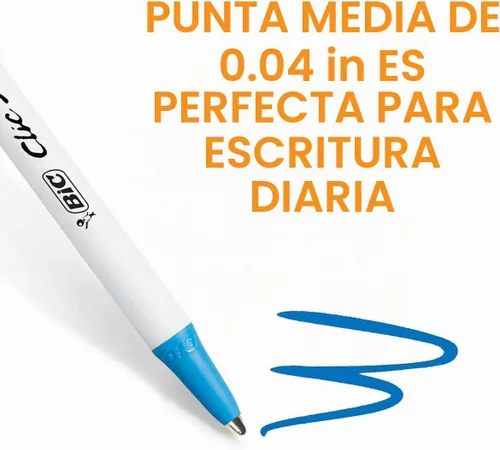 Vista 7 de BIC Clic Stic - Bolígrafo retráctil, punta media de 0.039 pulgadas, 50 unidades (azul)