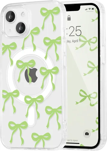Vista 63 de UEEBAI - Funda magnética para iPhone 11, diseño de lazo, compatible con MagSafe, funda transparente delgada inalámbrica, antiamarilleo, a prueba