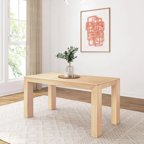 Vista 7 de Plank+Beam Mesa de comedor de 48 pulgadas, mesa de cocina de madera maciza de 48 pulgadas, mesa de comedor rectangular para comedor, oficina