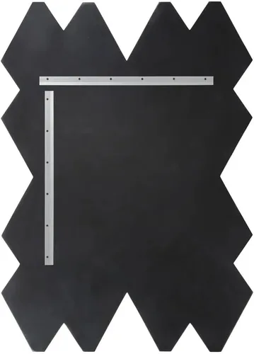 Vista 9 de ZURI Furniture - Espejo Caleido moderno de 51 pulgadas con ribete negro y gris europeo