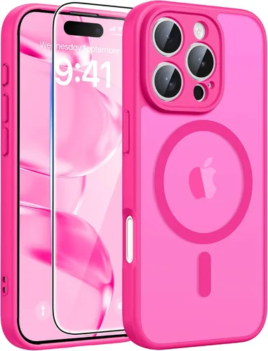Vista 172 de FNTCASE - Funda para iPhone 16 Pro: magnética, mate, translúcida, de grado militar, protectora contra caídas, resistente, fina, duradera y a prueba