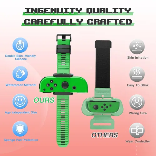 Vista 4 de RTTACRTT Silicone Wrist Bands for Just-Dance 2024 2023 2022 Switch and for Zumba Burn It Up, Soft Dance Strap Freely Adjustable for Joy Con & Switch