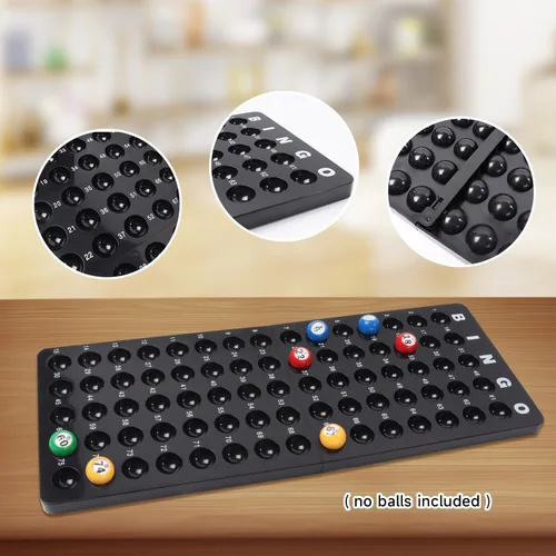 Vista 4 de GSE Games & Sports Expert Tablero maestro de bingo para bolas de 7/8 pulgadas, tablero de llamadas de bingo negro para fiestas, grupos grandes