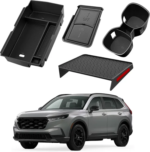 Vista 8 de YPHUIKI 2 piezas Organizador de consola central compatible con Honda CR-V 2023 2024 2025 2026, accesorios para CR-V híbrido deportivo, caja